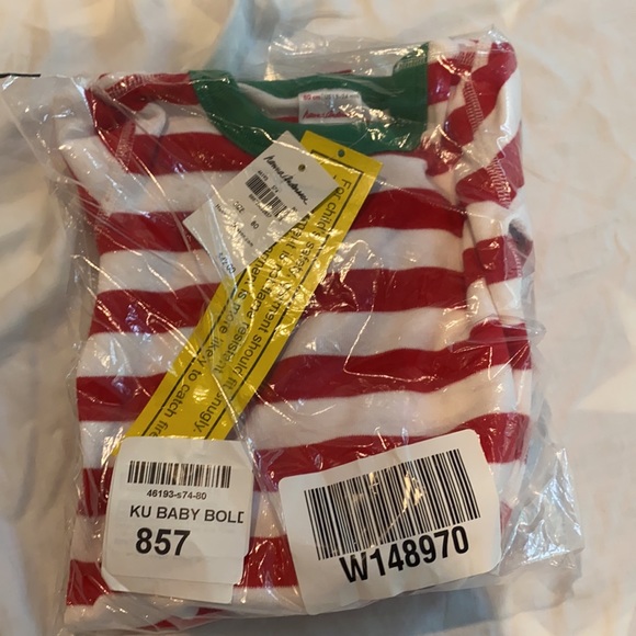 NWT HANNA ANDERSSON RED/WHITE STRIPE PAJAMA - Picture 2 of 2